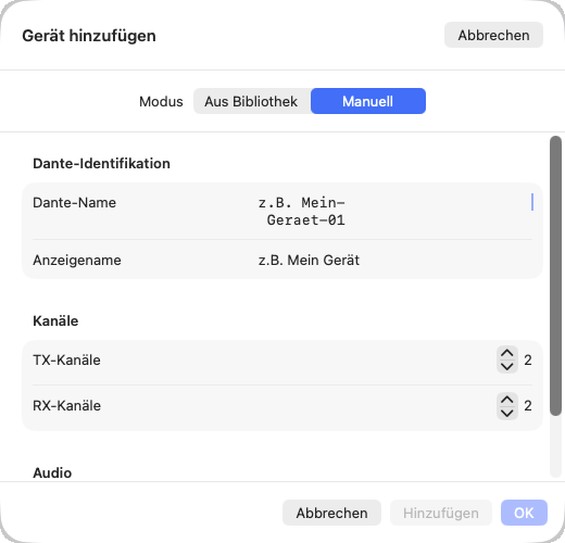 Dialog „Gerät hinzufügen